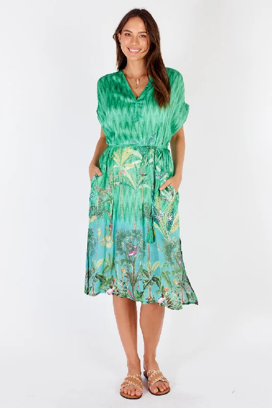 Rubyyaya Palm Springs Dress Green Striped unclassified dresses