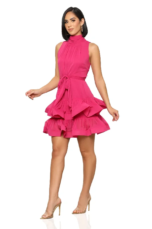 Ruffle Up Elegant Dress (Magenta)-FINAL SALE Festival unclassified dresses