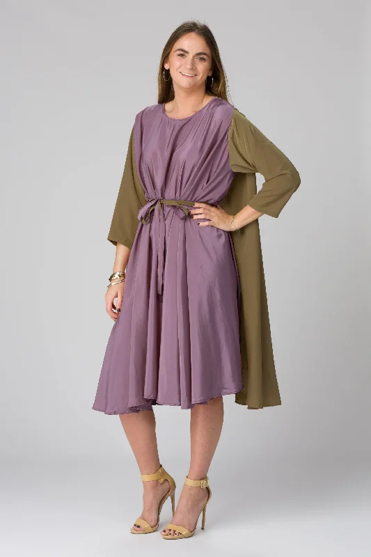 Shunka - Green Olive/Purple Crepe LE Long unclassified dresses