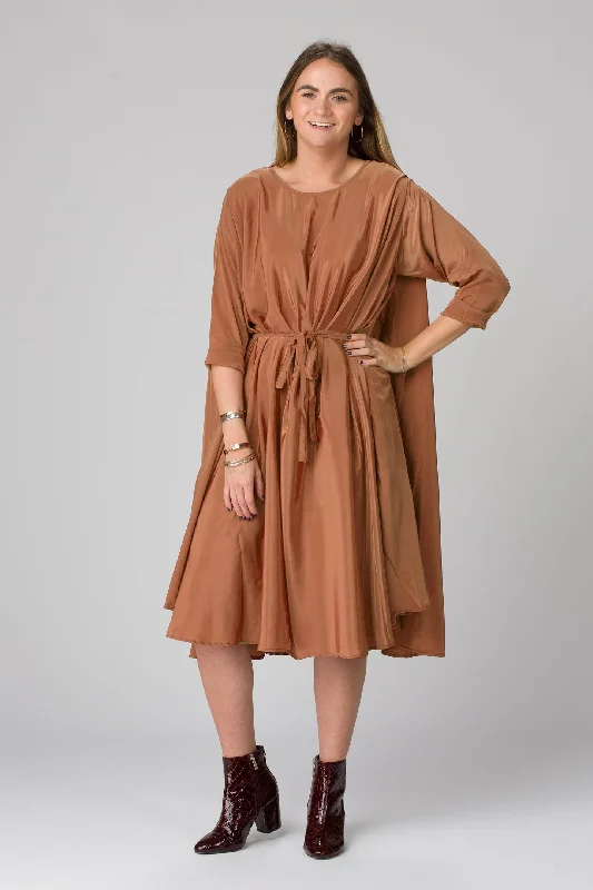 Shunka - Bronze/Camel Crepe Designer unclassified dresses