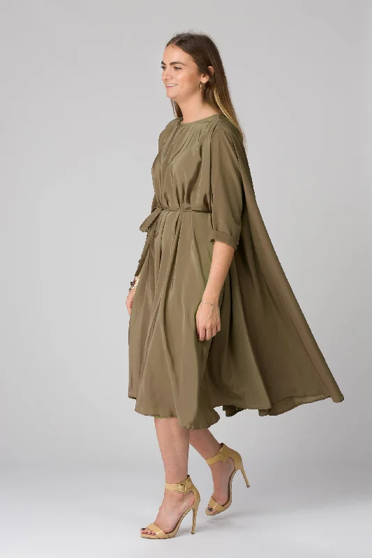 Shunka - Olive Crepe Metallic unclassified dresses