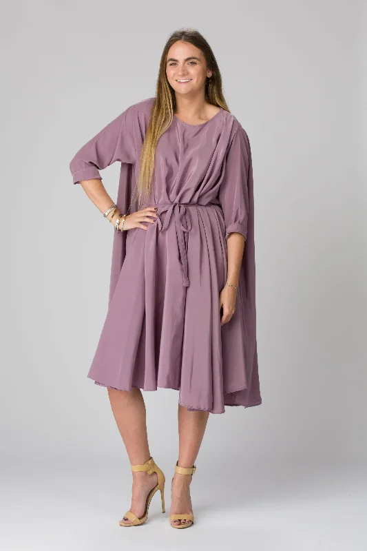 Shunka - Purple Mauve Crepe Off-shoulder unclassified dresses