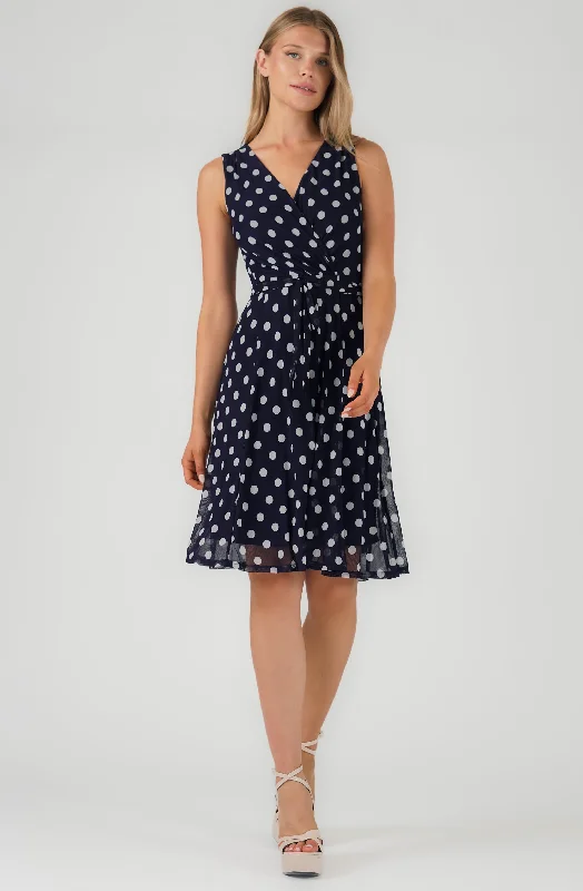 Sleevless Polka Dot Dress Halter unclassified dresses