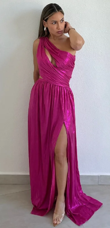 That Pink Girl Metallic One-Shoulder Formal Dress Fashionable unclassified dresses