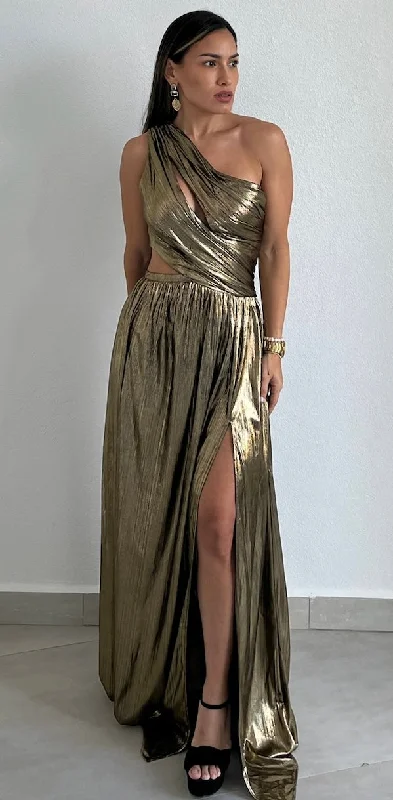 That Golden Girl Metallic One-Shoulder Formal Dress Luxury unclassified dresses