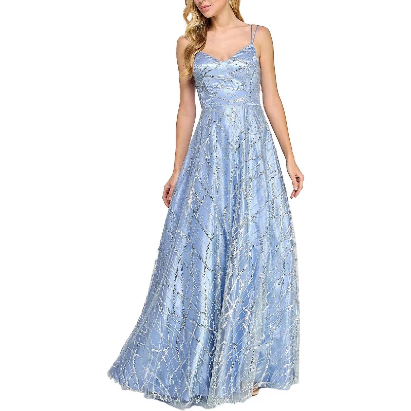 TLC Say Yes To The Prom Womens Juniors Satin Embellished Evening Dress A-line unclassified dresses