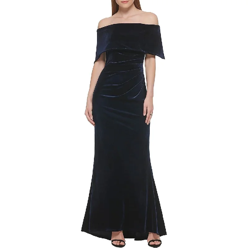 Vince Camuto Womens Velvet Off-The-Shoulder Evening Dress Chic unclassified dresses