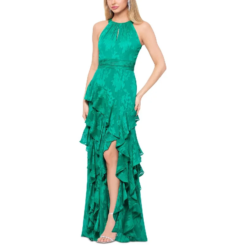 Xscape Womens Chiffon Ruffled Evening Dress Long unclassified dresses