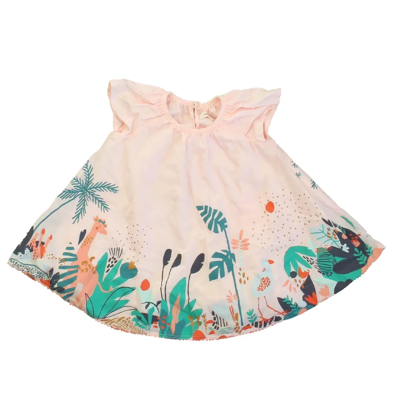 Catimini Girls Pink Jungle Dress Mini Skirt with Lace