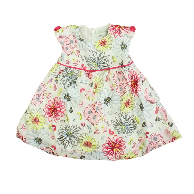 Catimini Girls White | Pink | Blue Floral Dress Vintage Pleated Skirt