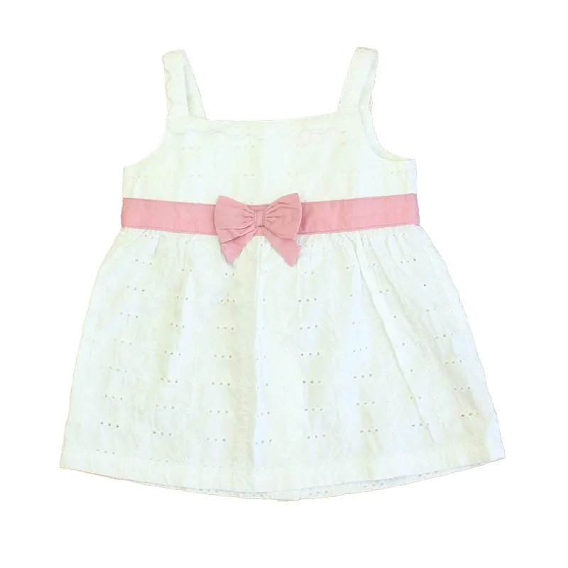 Mini Mode Girls White | Pink Dress Soft Leather Skirt