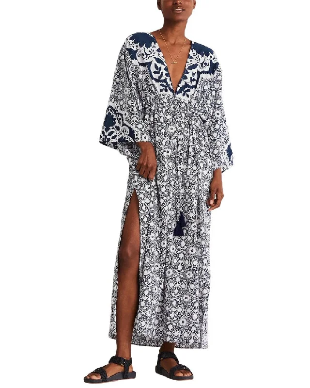 Boden Maxi Empire Kaftan Dress Soft Pleated Maxi