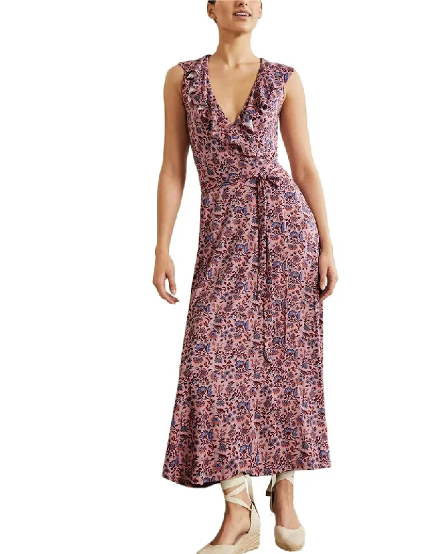 Boden Saskia Wrap Jersey Maxi Dress V-neck Maxi Skirt