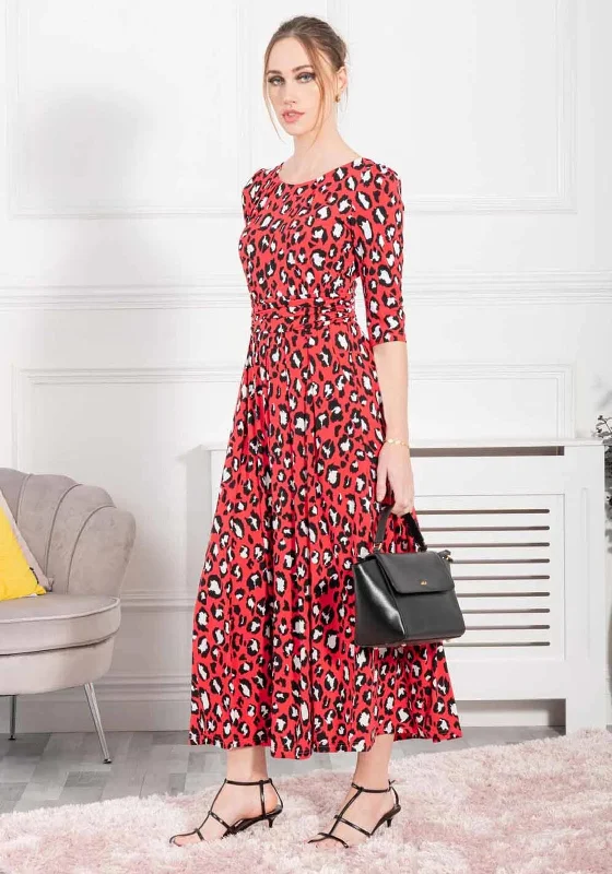 Jolie Moi Dorothy Animal Print Maxi Dress, Red Maxi Skirt Style