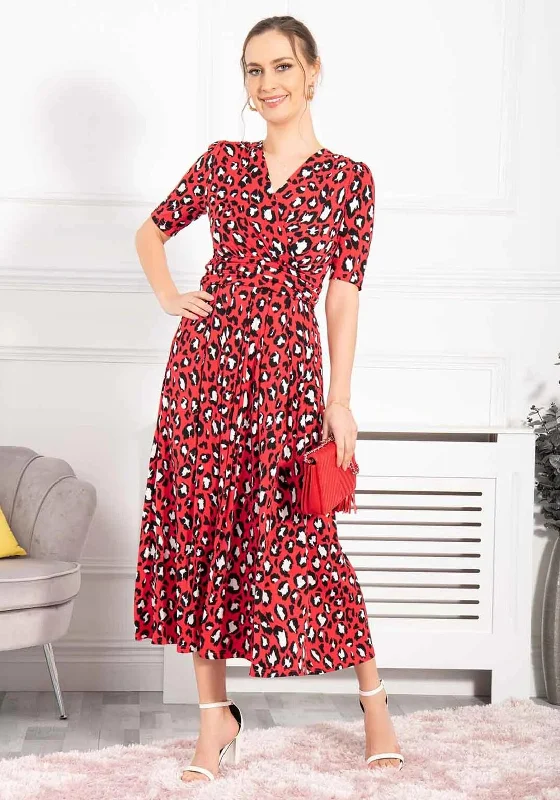 Jolie Moi Josie Animal Print Maxi Dress, Red Maxi Skirt Trend