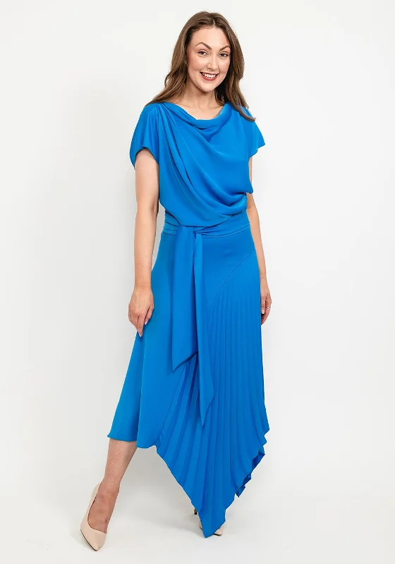 Kevan Jon Mila Pleat Drape Maxi Dress, New Blue Lace Maxi Skirt