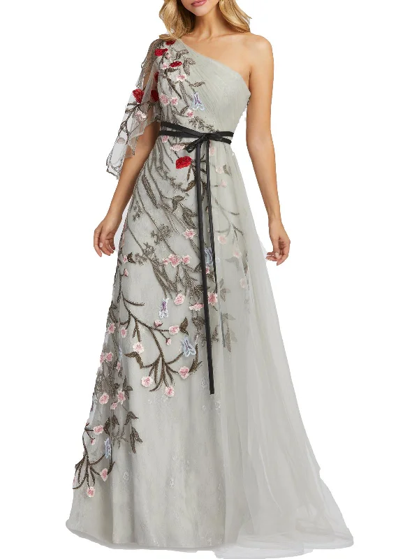 Womens Embroidered Long Evening Dress Boho Chic Maxi