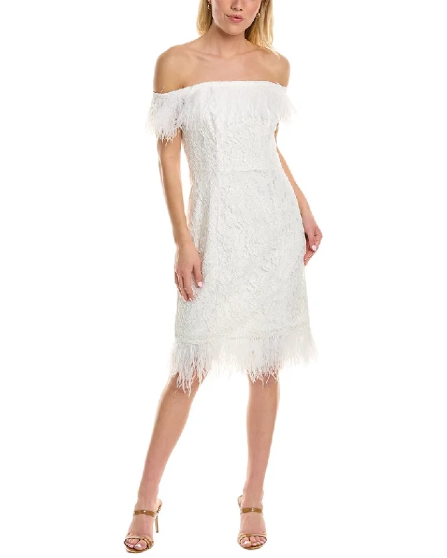 Aidan by Aidan Mattox Off-The-Shoulder Lace Sheath Dress Classic Lace Dress