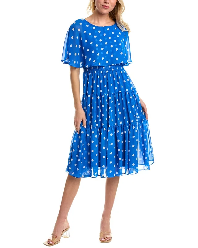 MAISON TARA Polka Dot Midi Dress Casual Midi Outfit