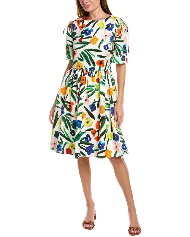 Oscar de la Renta Tie Shoulder Midi Dress Button-down Midi Skirt