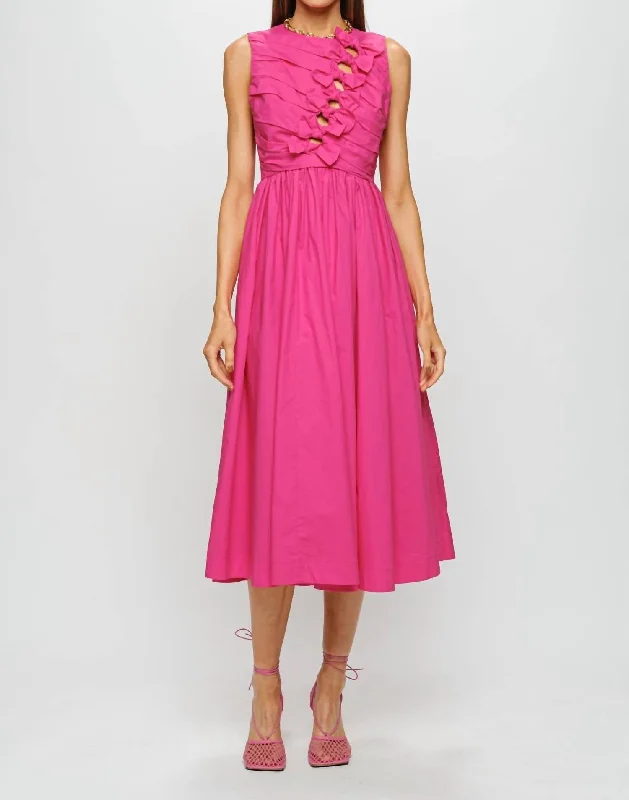 Selina Midi Dress in Fuchsia Midi Skirt Casual