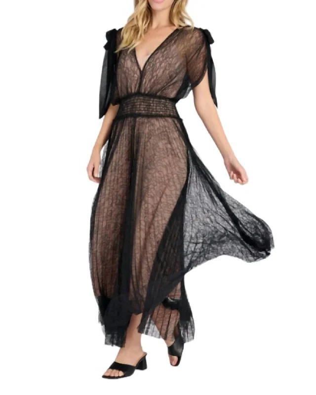 Solange Lace Dress In Black/nude Lace Dress Dreamy