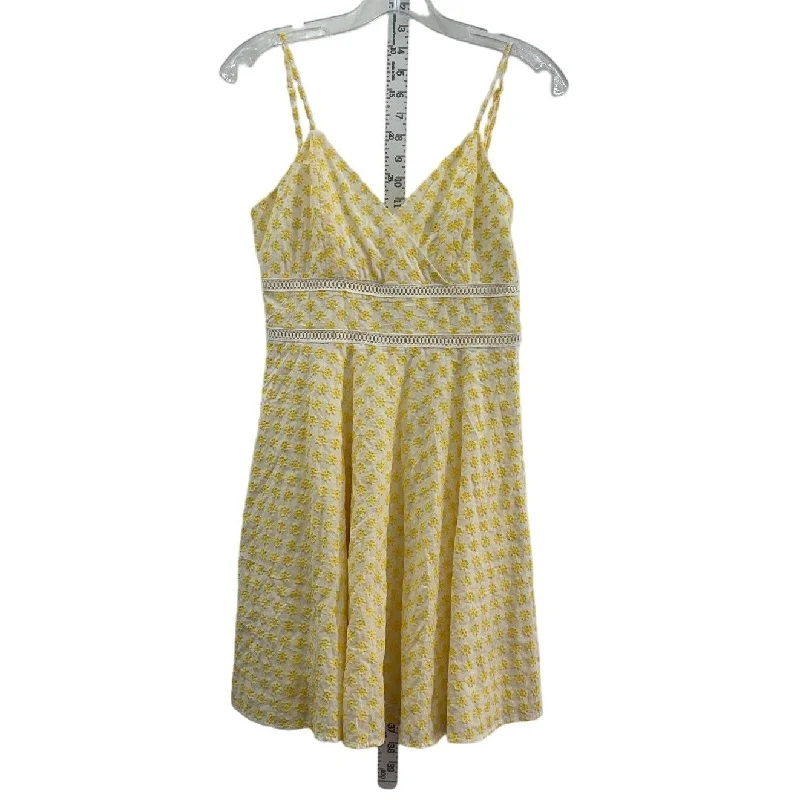 Trixxi Yellow Women's Floral Cotton Midi Sundress A-Line Tank - Size S Preowned Pleated A-line Skirt