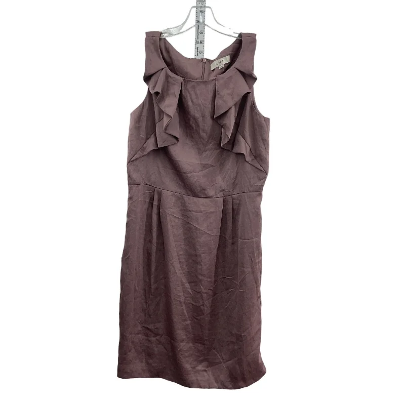 Women's Loft Mauve Midi Ruffled Tank Dress Polyester Size 10 NWT Soft Wool Midi