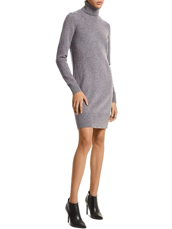 Womens Turtleneck Midi Sweaterdress Midi Skirt Chic