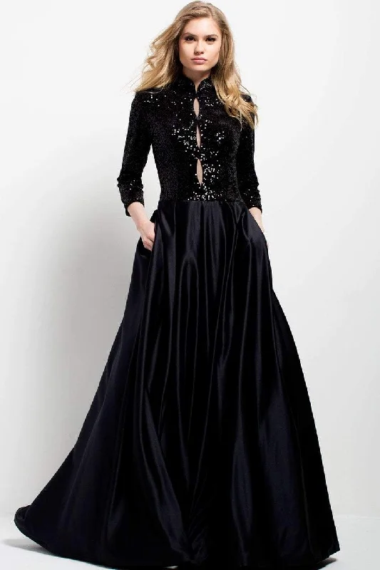 Jovani 55321 Quarter-Length Sleeve Sequined Ballgown - 1 pc Black in size 18 Available Shimmer Sequin Dress