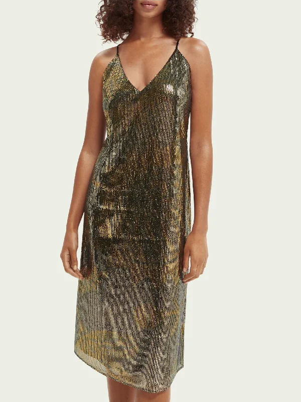 Scotch & Soda Sequined Slip Dress Sequin Detail Dress