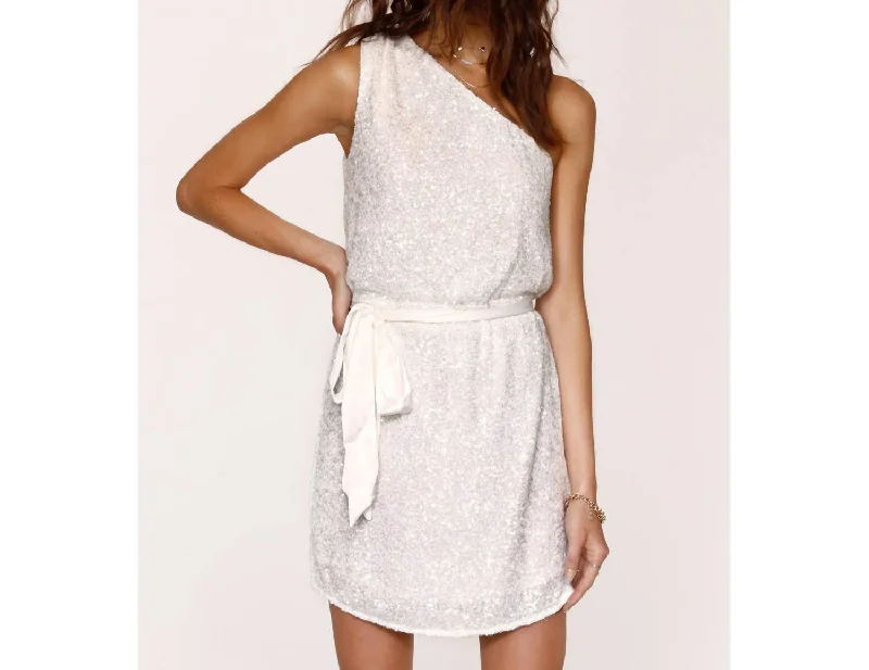 Sigrid Sequin One Shoulder Dress In Ice Sequin Dress Twist